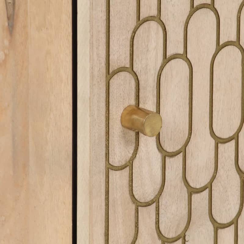 vidaXL Bathroom Cabinet Natural wood Solid mango wood, engineered wood - 13 x 15 x 63 in