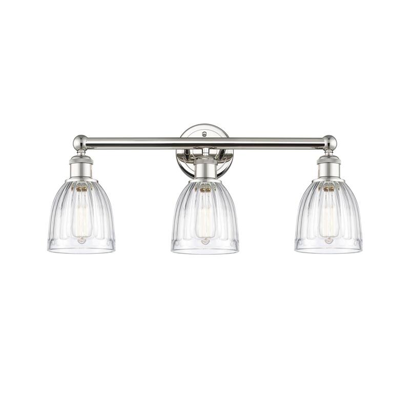 Innovations Lighting 616-3W-12-24 Brookfield Vanity Brookfield 3 Light - Polished Nickel / Clear