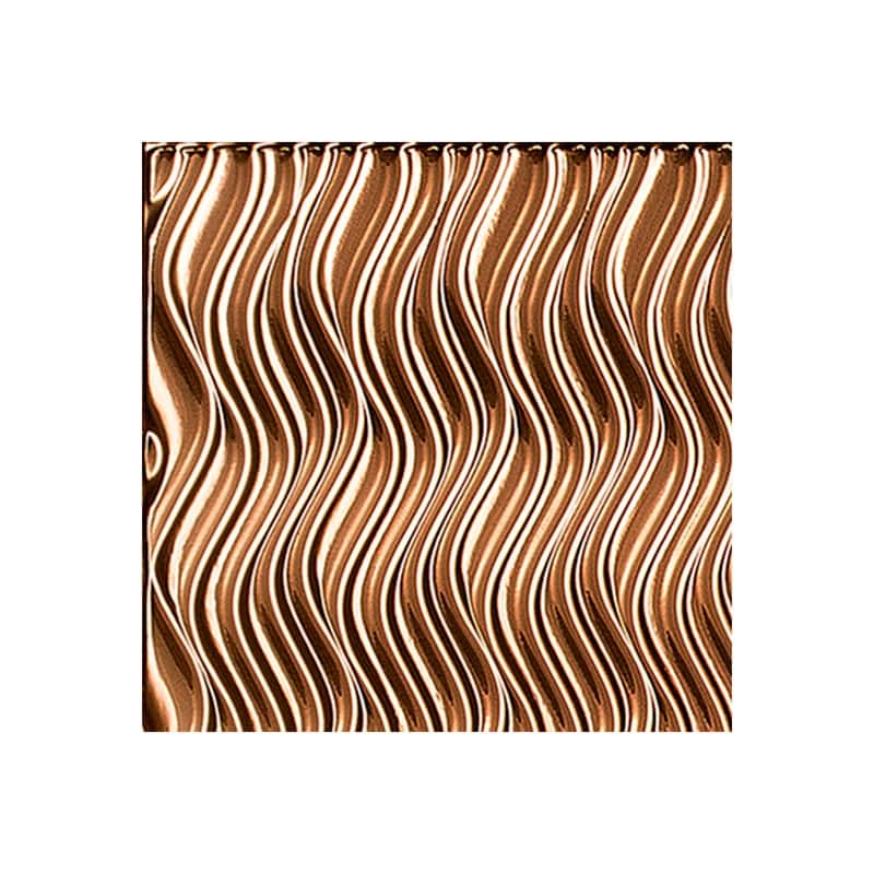 FASÄDE Current Vertical 4-foot x 8-foot PVC Wall Panel in Polished Copper - Sample