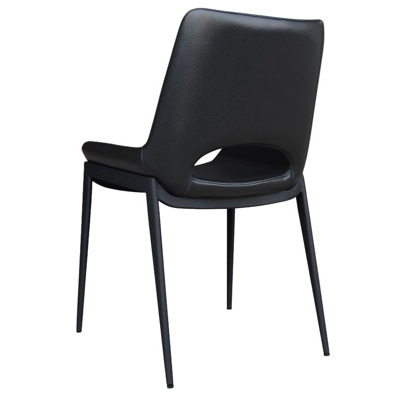 Contemporary Faux Leather and Metal Dining Chair, Set of 6