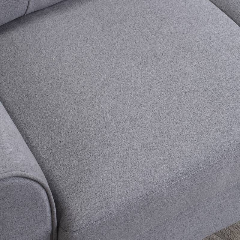 3-Seater Linen Sofa - Durable Couch with Round Arms & Comfortable Foam Cushion