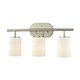 preview thumbnail 1 of 0, Pemlico 3-Light Vanity Lamp in Satin Nickel with White Glass
