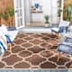 SAFAVIEH Courtyard Maryanne Indoor/ Outdoor Waterproof Patio Backyard Rug - 2'7" x 5' - Dark Brown