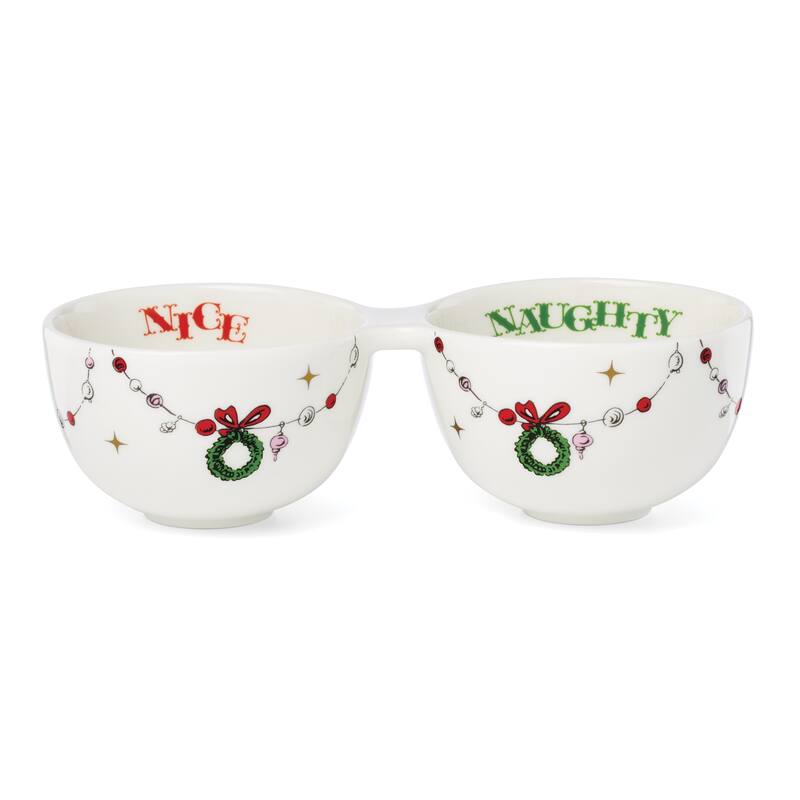 Lenox Merry Grinchmas Naughty or Nice Double Dip Bowl