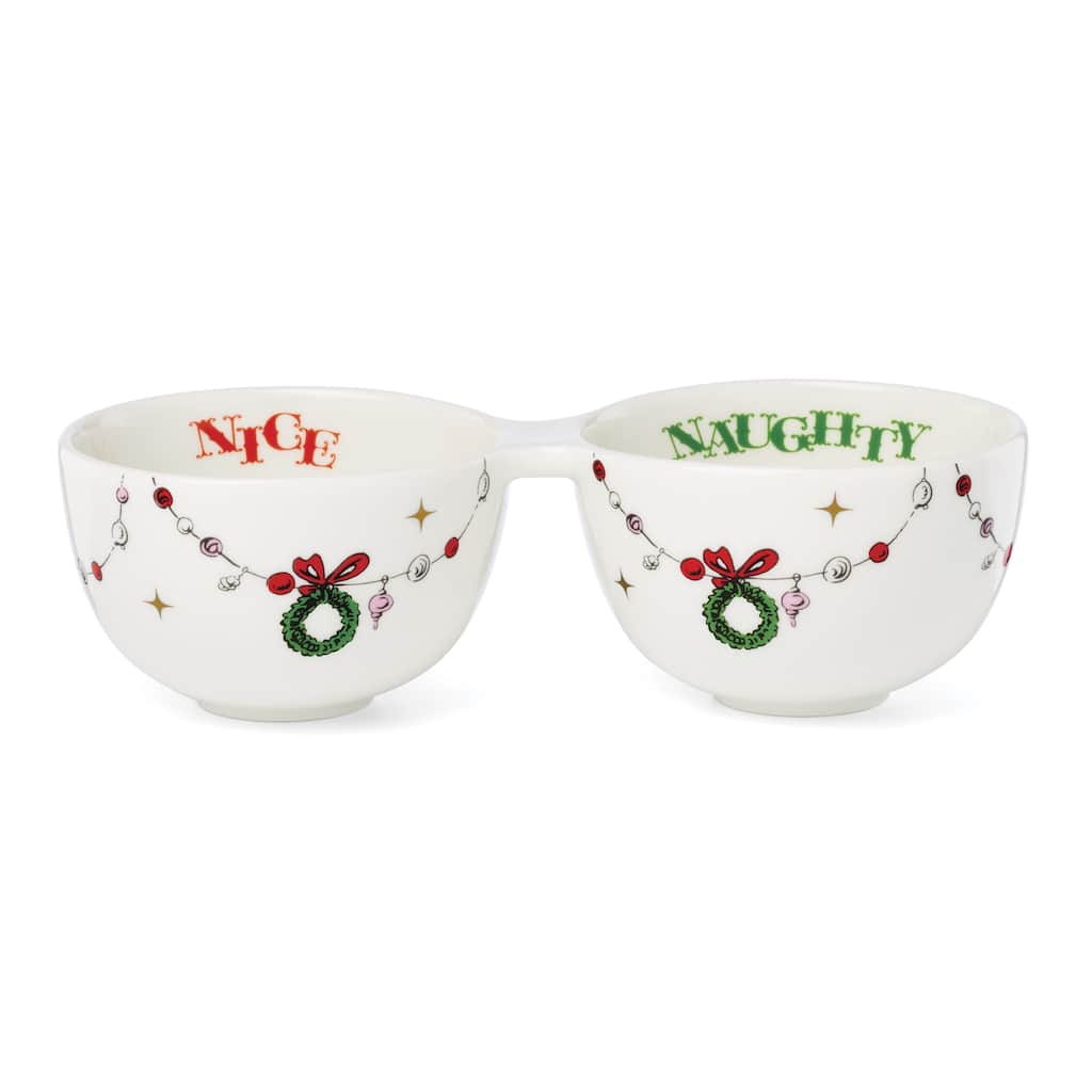 Lenox Merry Grinchmas Naughty or Nice Double Dip Bowl