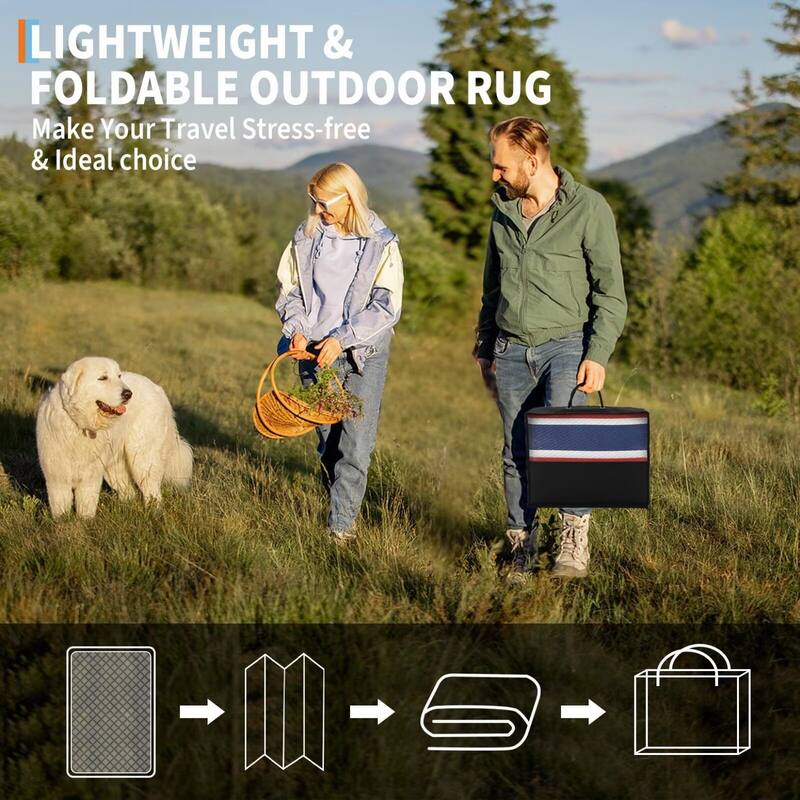 Outdoor Rug Waterproof Mat Outside Rugs for Patio Camping Balcony Modern Strip Plastic Straw Rug