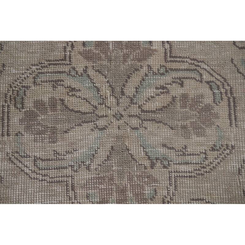 Hand Knotted Oriental 100% Wool Carpet Traditional Medallion Beige & Ivories Tabriz Area Rug - 12' 2'' X 9' 8''