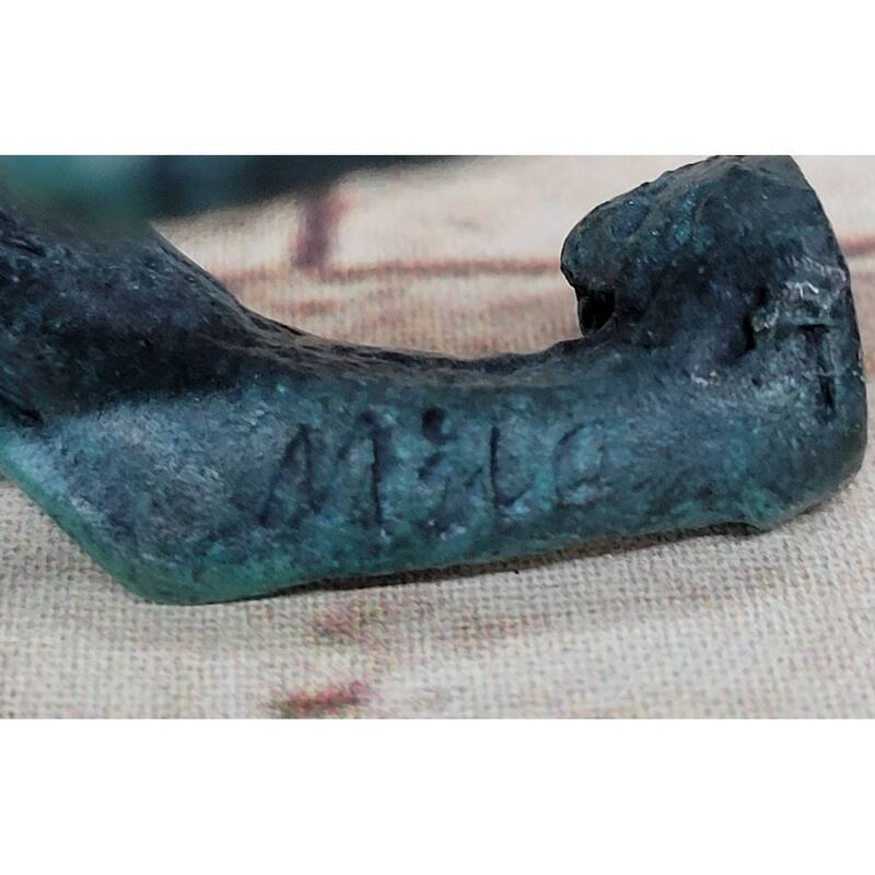 English Bulldog Bronze Metal Figurine Sculpture Original Art Collectible Blue Patina