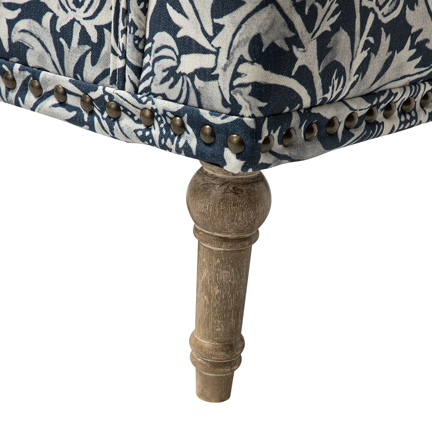 Indigo blue floral armchair sales