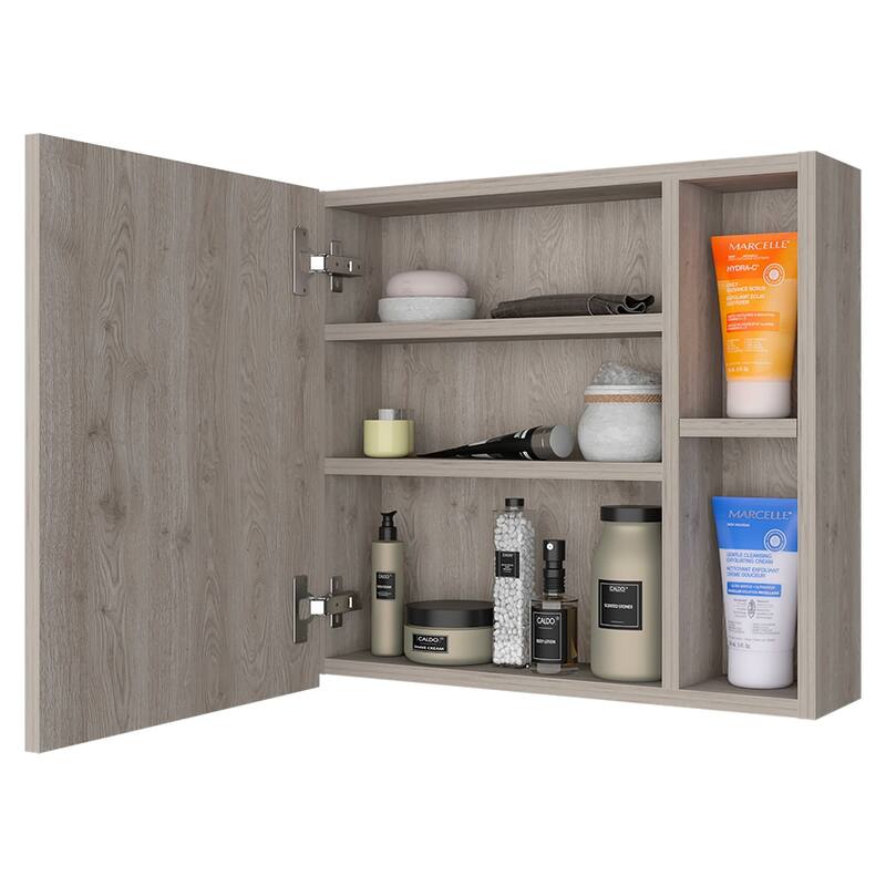 Medicine Cabinet, Three Internal Shelves, Single Door, Two External Shelves
