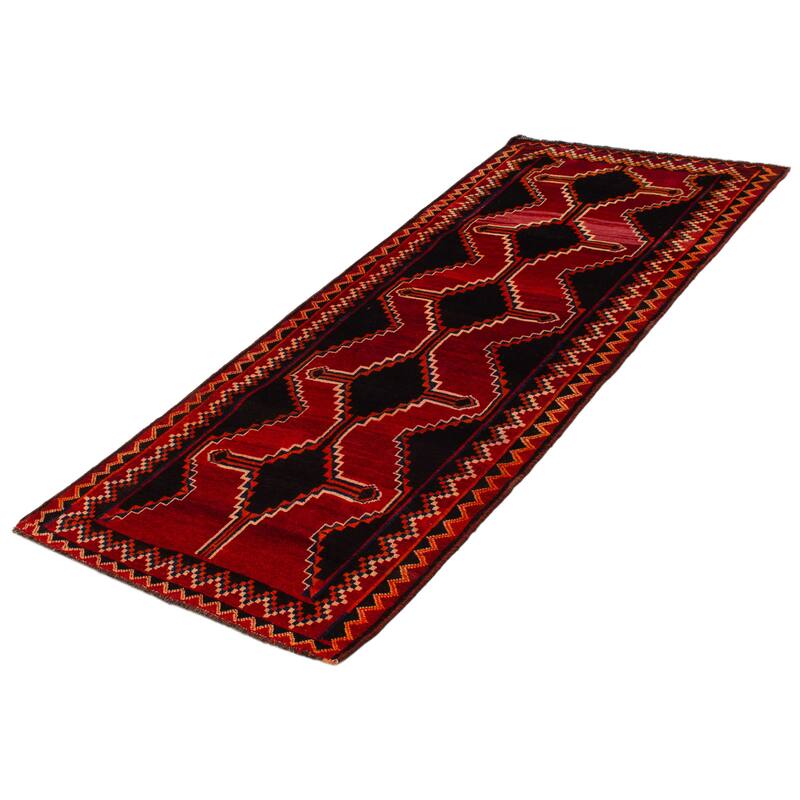 ECARPETGALLERY Hand-knotted Melis Vintage Red Wool Rug - 3'10 x 9'2
