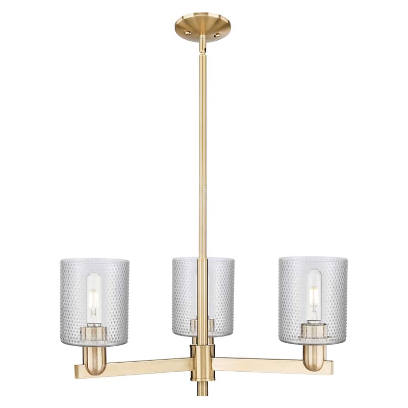 Innovations Lighting Endless Possibilities Arcadia - Cobbleskill - 3 Light 27" Stem Hung Chandelier - Clear/Champagne Bronze