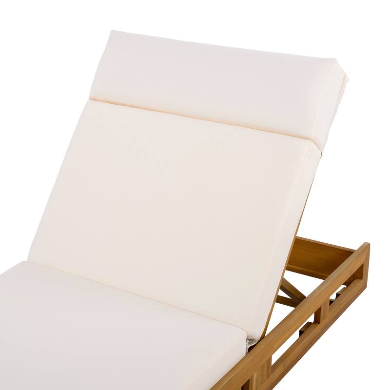 Christopher Knight Home- Cassian Patio Acacia Wood Chaise Lounge Set