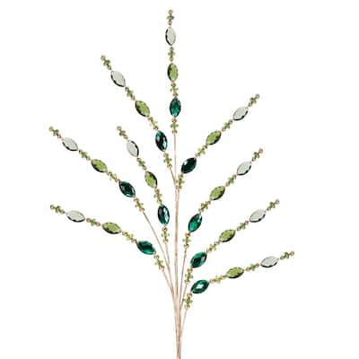 Green Jewel Bead Spray (Set of 2) - N/A