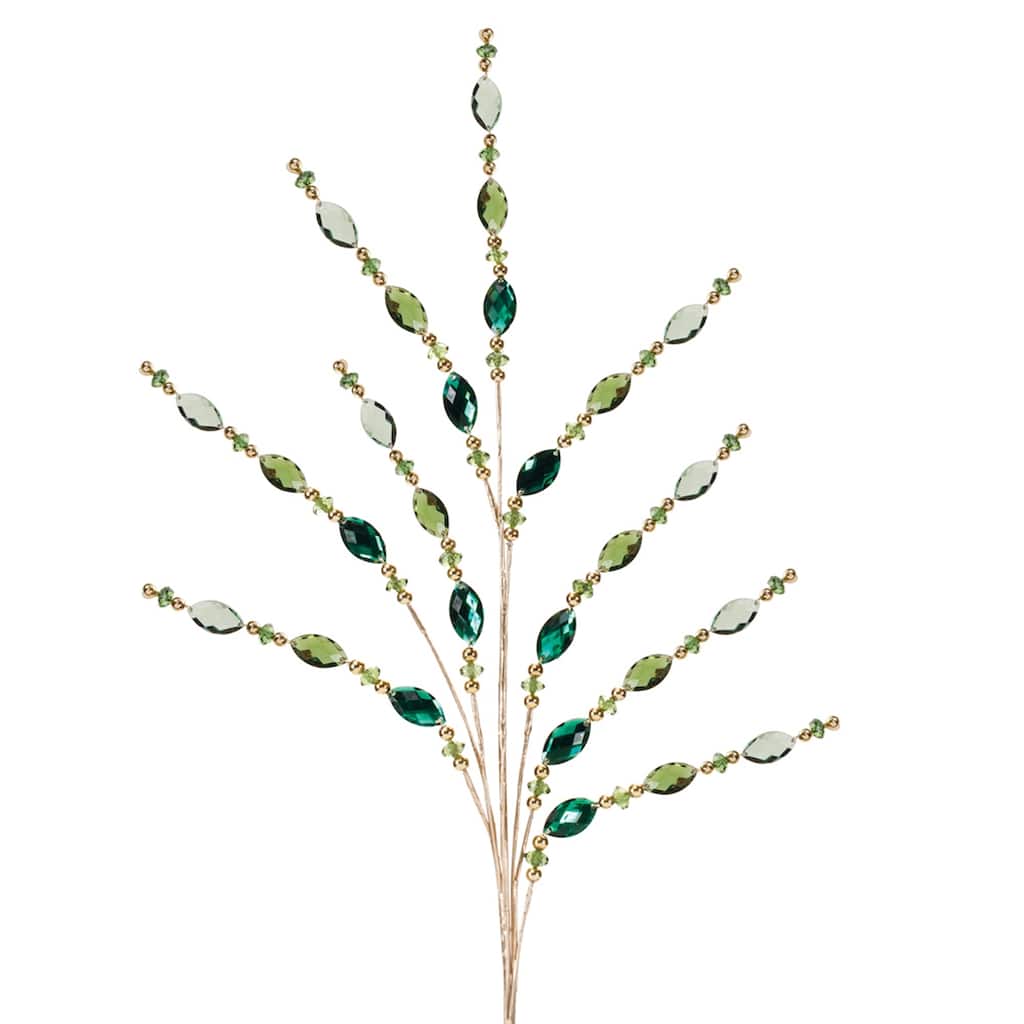 Green Jewel Bead Spray (Set of 2) - N/A