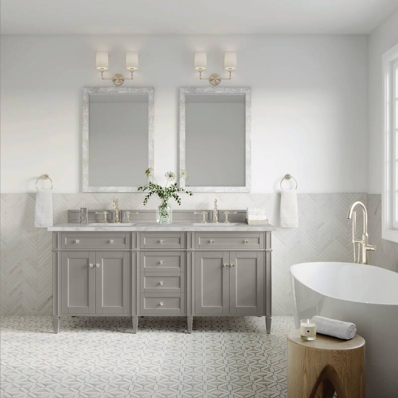James Martin Vanities 650-V72-3VSL Brittany 72" Double Basin Poplar