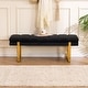 preview thumbnail 46 of 101, Upholstered Bedroom Bench Tufted Entryway Bench Modern End of Bed Bench Dining Bench with Gold/Black Metal Legs for Window
