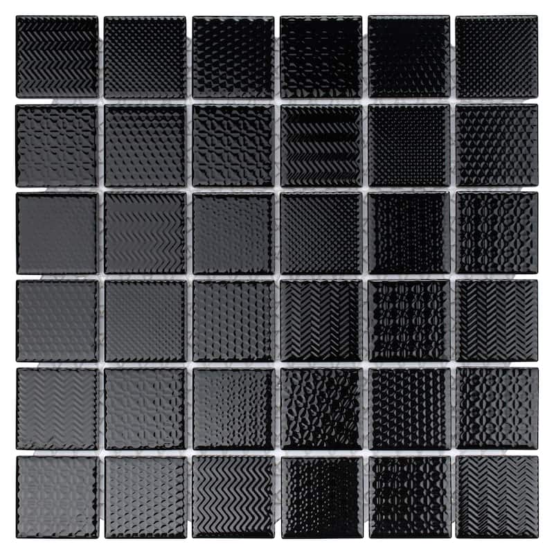 Merola Tile Celadon Graphite 11-5/8" x 11-5/8" Porcelain Mosaic Floor and Wall Tile - Case (10 Tiles)