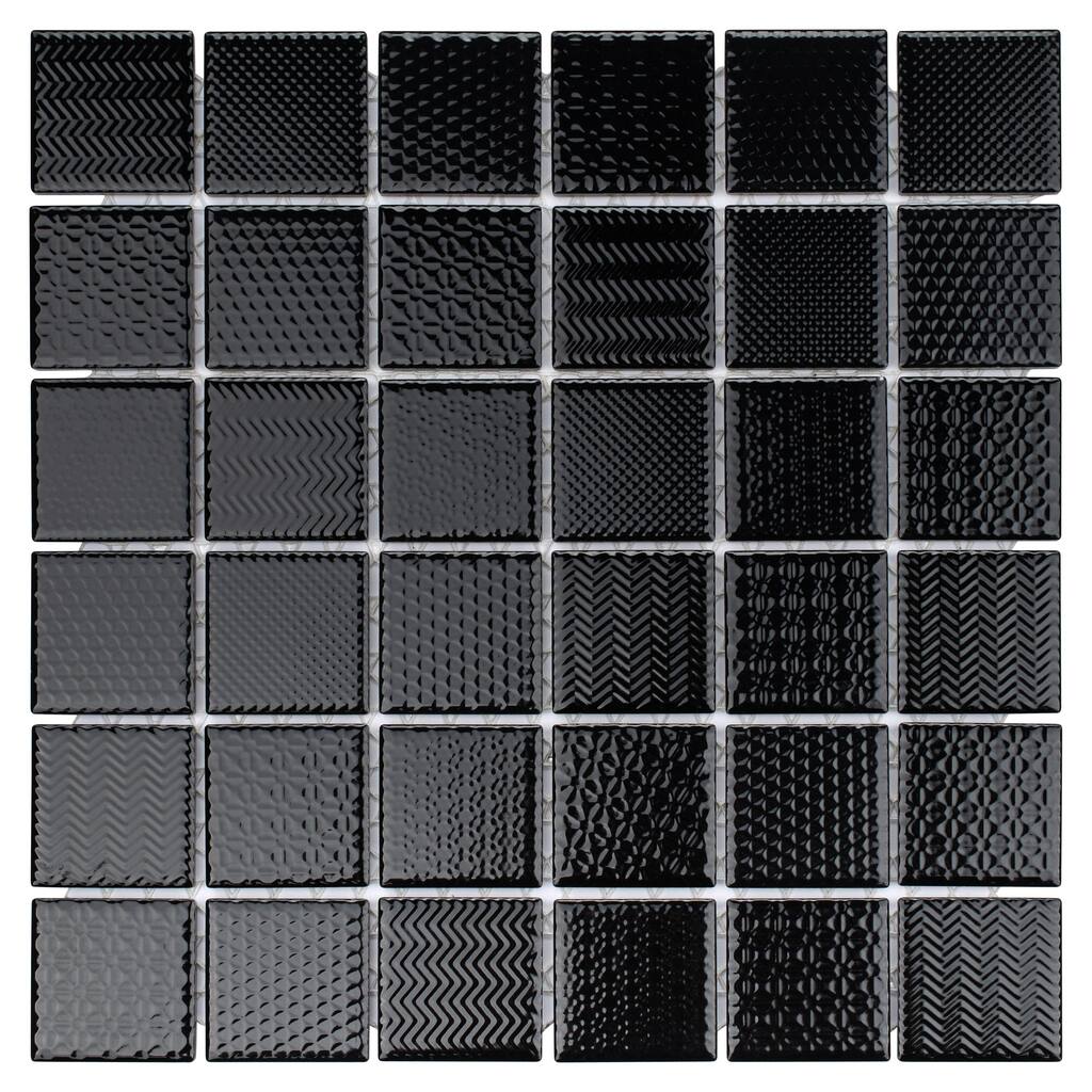 Merola Tile Celadon Graphite 11-5/8" x 11-5/8" Porcelain Mosaic Floor and Wall Tile