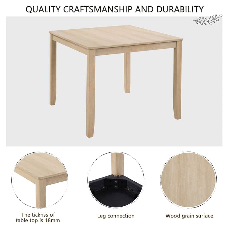 Modern 4 Person Dining Table Set with 4 Chairs, 5-piece Wooden Dining Table Set for Kitchen and Dining Room