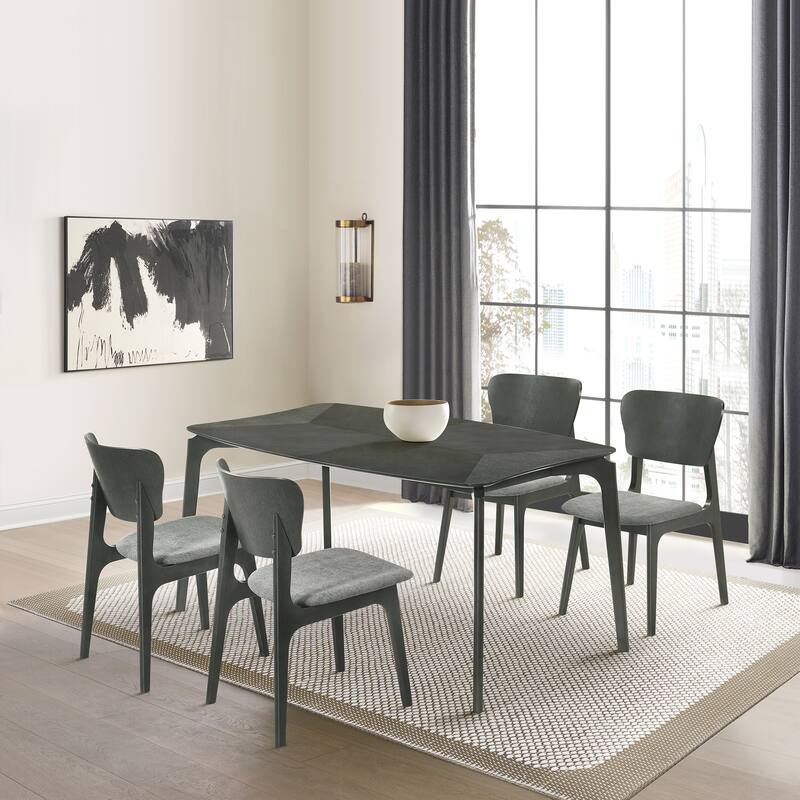 Kalia 5 Piece Wood Dining Set - Gray/Gray