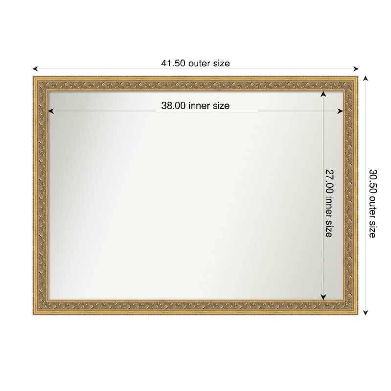 Carter Dark Gold Non-Beveled Wood Framed Wall Mirror - Carter Dark Gold - 42 x 31 in