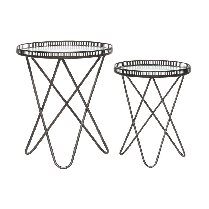 Metal Accent Table - Set of 2 Gray - Roche River Decor
