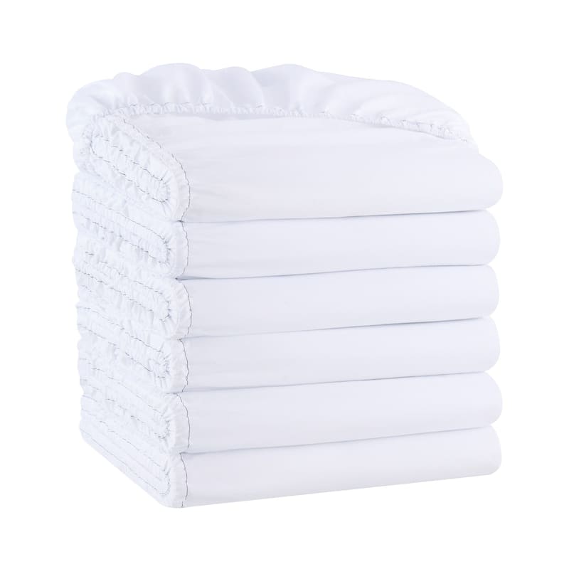 Host & Home Microfiber Fitted Sheets (6 Pack) - Full - White