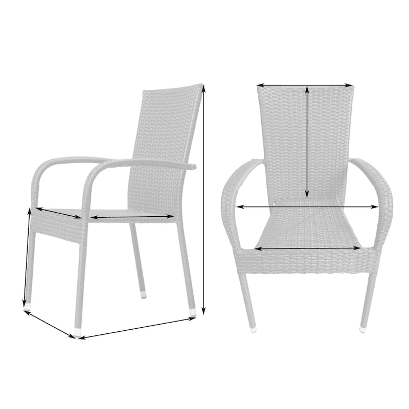 Wetau Stackable Outdoor Wicker Chairs (Set of 4) by Havenside Home - N/A