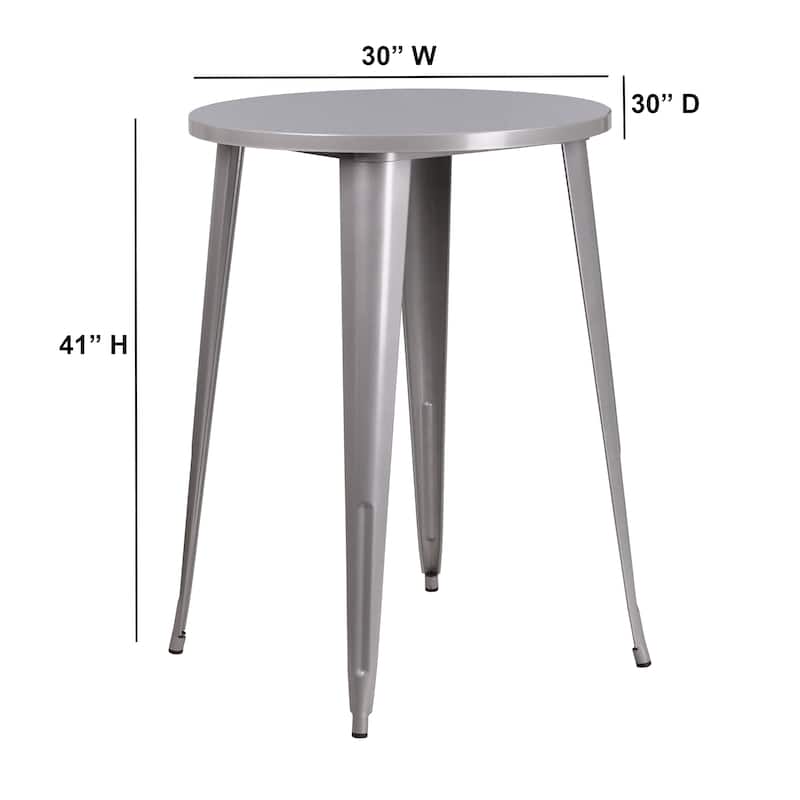30'' Round Metal Indoor-Outdoor Bar Height Table