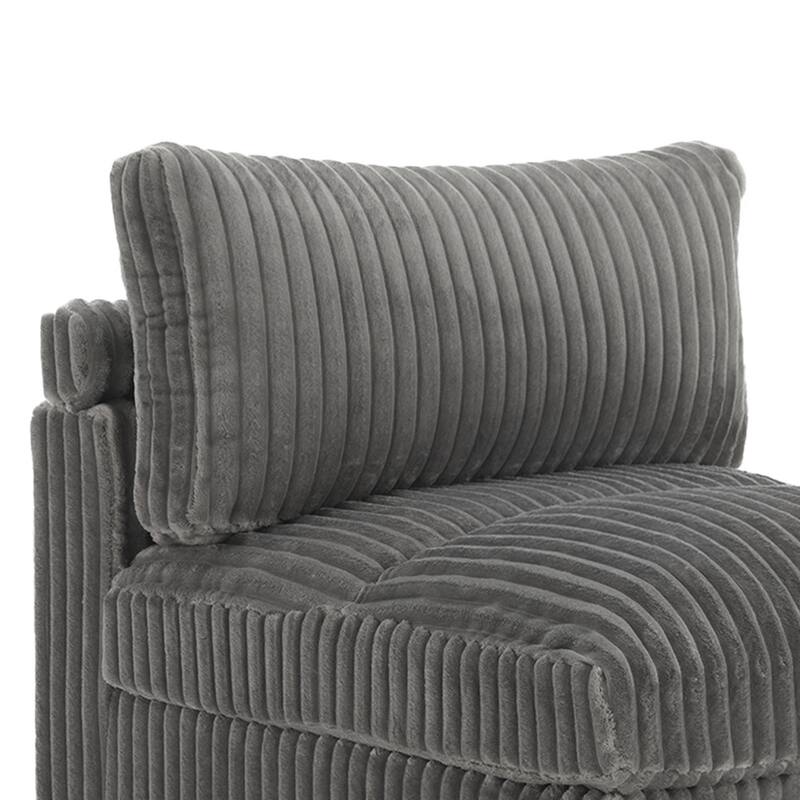 Modern Plush Corduroy Loveseat Sofa Couch with Pillows