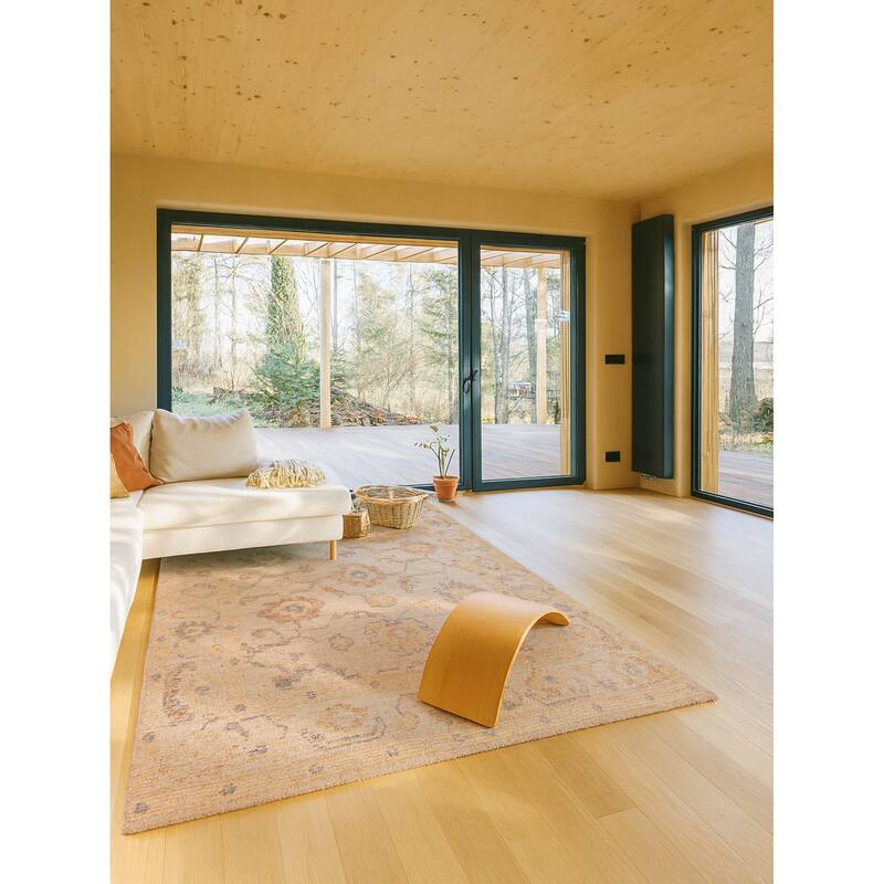 ECARPETGALLERY Hand-knotted Looma Ivory Wool Rug - 8'3 x 9'9