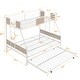 preview thumbnail 2 of 6, Twin Over FULL Metal Bunk Bed with Trundle 2-Side Ladder and Guardrail