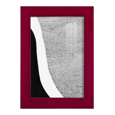 Black & White Abstract I -Framed Print w/glass-Cherry Red