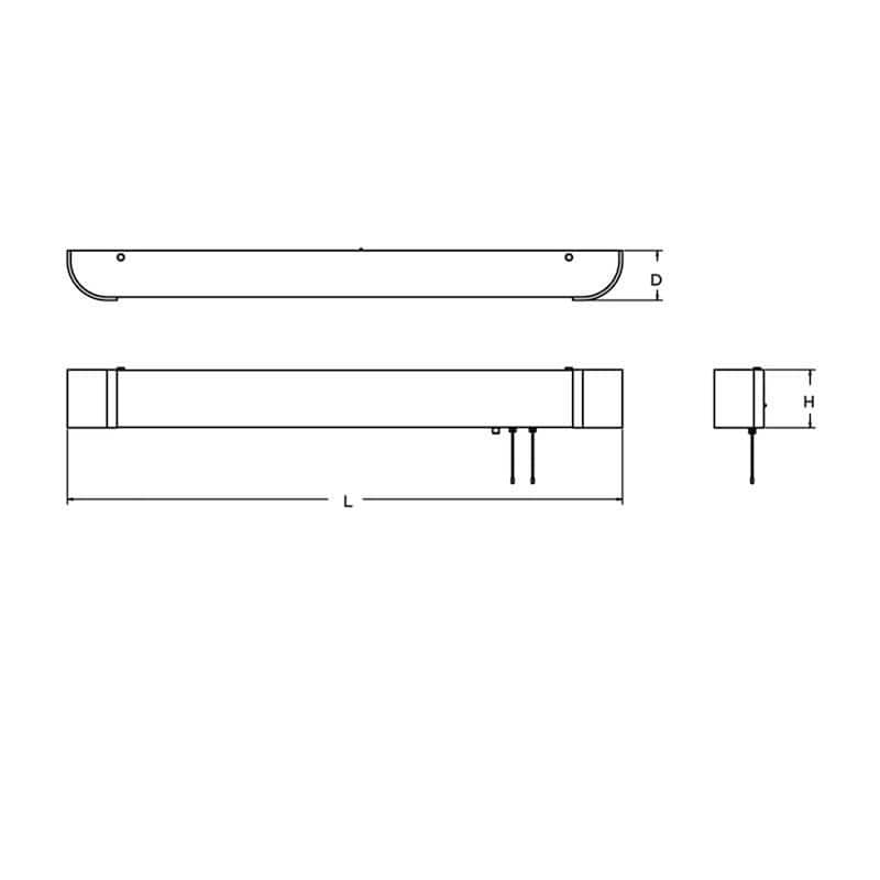 Allen 3-feet ADA Satin Nickel LED Overbed Fixture, White Acrylic Shade