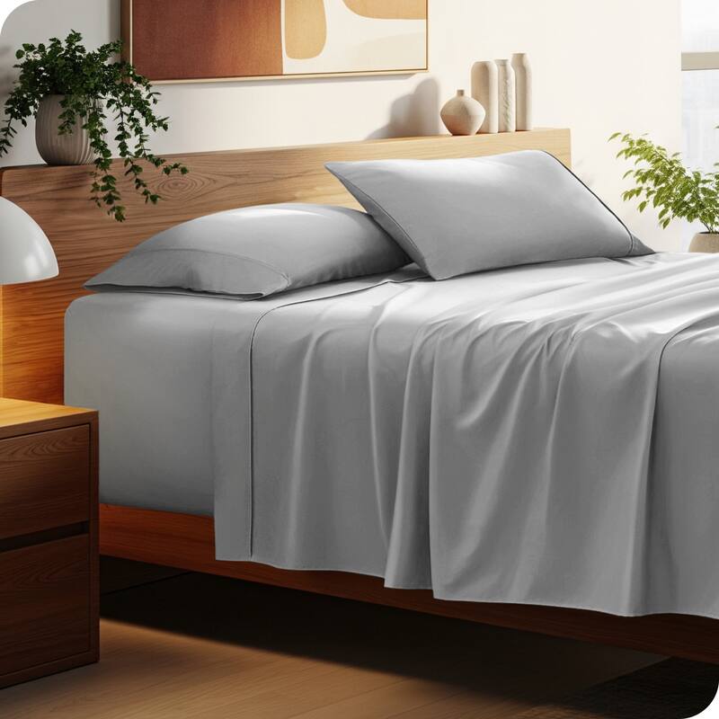 Bare Home 22 Inch Deep Pocket Microfiber Sheet Set - Queen - Cloud Grey