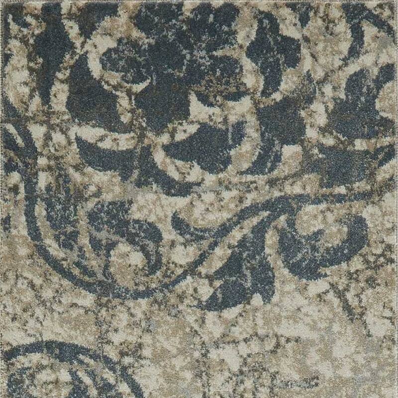 Kawa Distressed Abstract Floral Traditional Modern Non Skid Stain Resistant Area Rug By HomeRoots - 90' X '26' X '0.5
