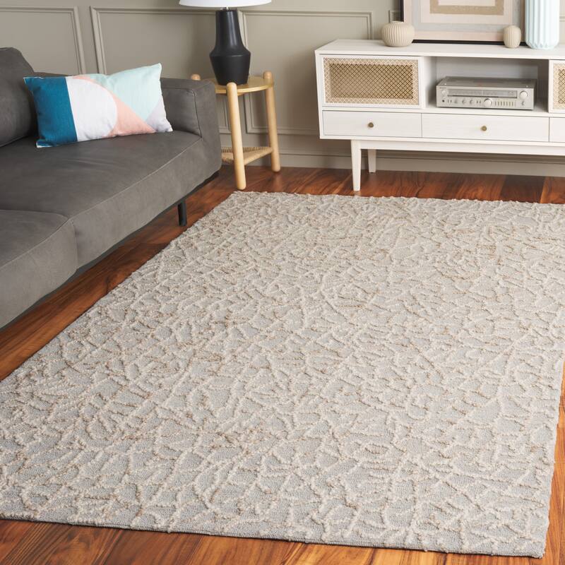 SAFAVIEH Handmade Abstract Amarilis Contemporary Wool Rug - 8' x 10' - Beige/Grey
