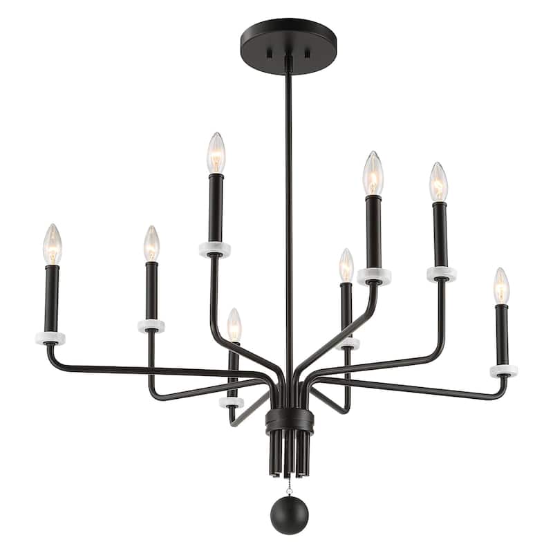8-Light Adjustable Ceiling Chandelier - 34"