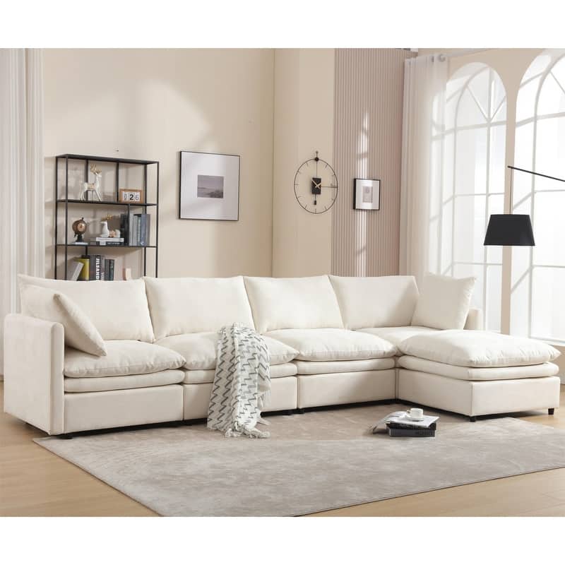 U-shaped 5-Seat Sectional Sofa with Chaise Lounge