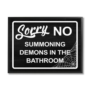 Stupell No Summoning Demons Phrase Framed Giclee Art, Design by Lil ...