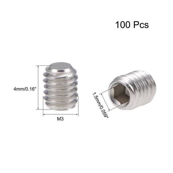 31416848 Internal Hex Socket Set Grub Screws Flat Point 304 Stainless Steel ...