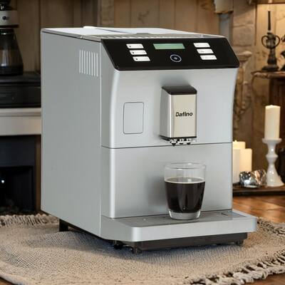 Espresso Machine with Stainless Steel Cup Warmer Function, Automatically Alarm, Memory, 6 Grades Adjustable Bean Grinding System
