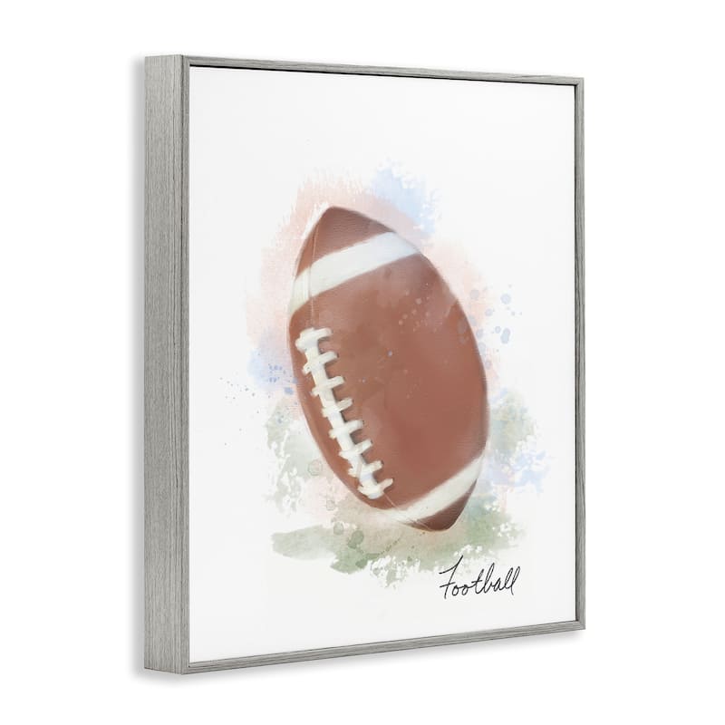 Stupell Soft Pastel Football Framed Giclee Art Design By Matthew Piotrowicz