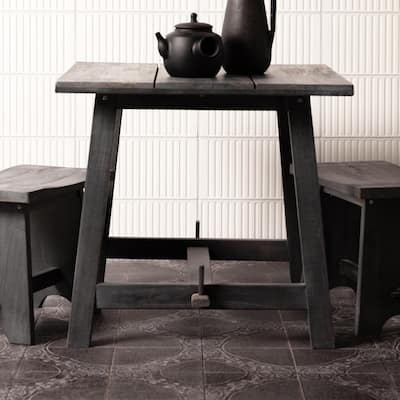 Merola Tile Kings Jaipur Black 17-5/8" x 17-5/8" Ceramic Floor and Wall Tile