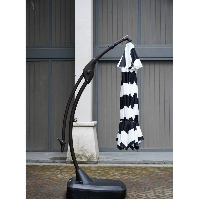 Cantilever Outdoor Umbrella with Base , Aluminum Offset Umbrella