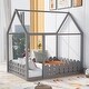 preview thumbnail 21 of 37, Wood Bed House Bed Frame With Fence,For Kids,Teens,Girls,Boys