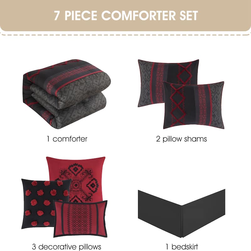 Nanshing Trina Embroidered 7-Piece Comforter Set