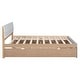 preview thumbnail 7 of 11, Modern Full Bed Frame with Trundle & 2 Drawers, White High Gloss Finish, White+Oak