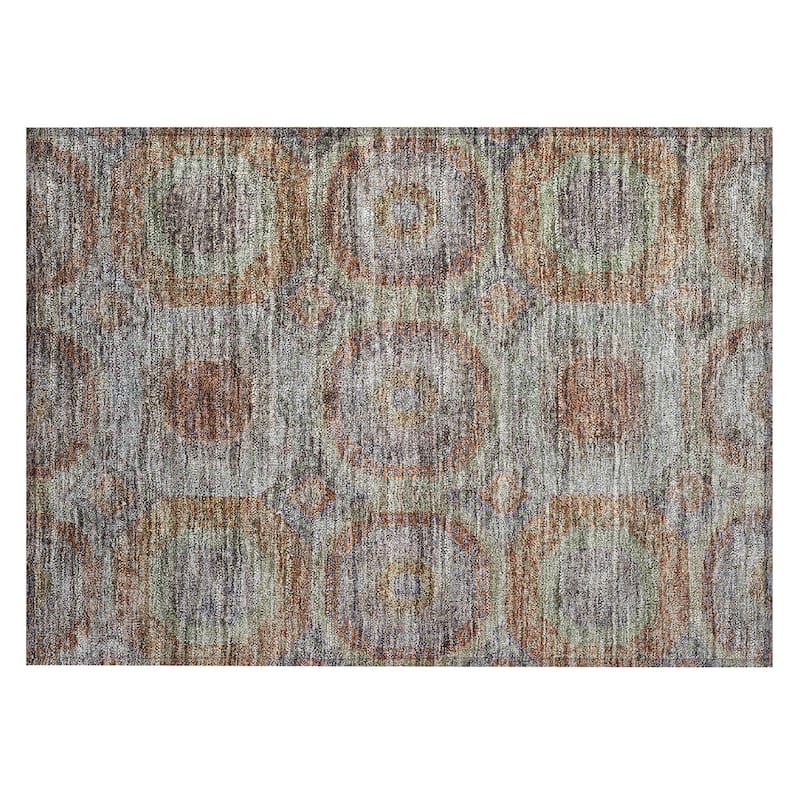 Machine Washable Indoor/ Outdoor Vintage Traditional Chantille Rug